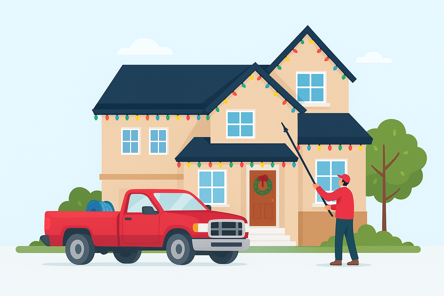 Technician providing maintenance